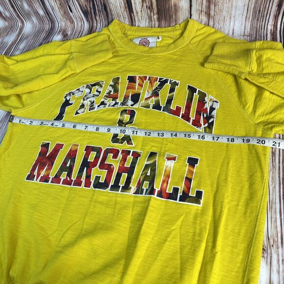 Franklin & Marshall Varsity Size Large Yellow Long Sleeve Crewneck Shirt Top EUC - Picture 6 of 10